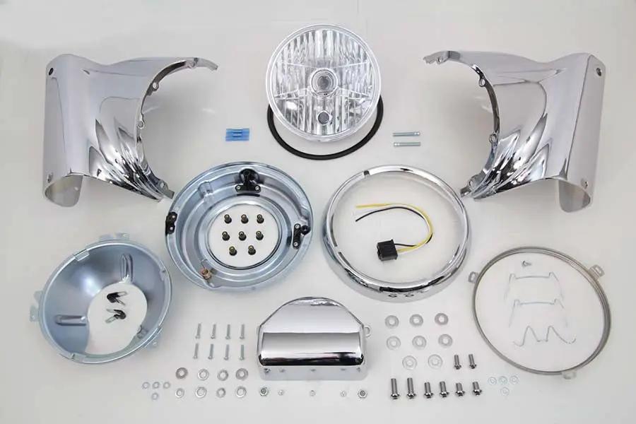 Wyatt Gatling Headlamp Cowl Kit Chrome for Harley Davidson FLST (Part #L20-0629CKD) by Wyatt Gatling