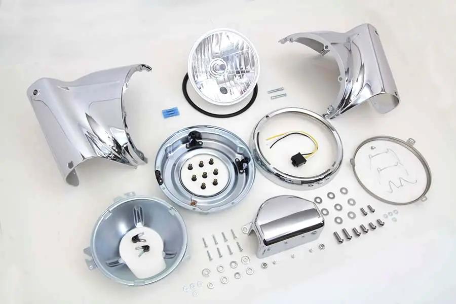 Wyatt Gatling Headlamp Cowl Kit Chrome for Harley Davidson FLST (Part #L20-0629CKD) by Wyatt Gatling