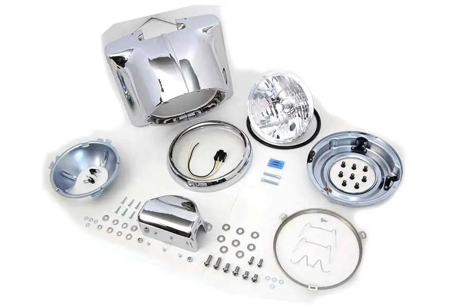 Wyatt Gatling Headlamp Cowl Kit Chrome for Harley Davidson FLST (Part #L20-0629CKD) by Wyatt Gatling