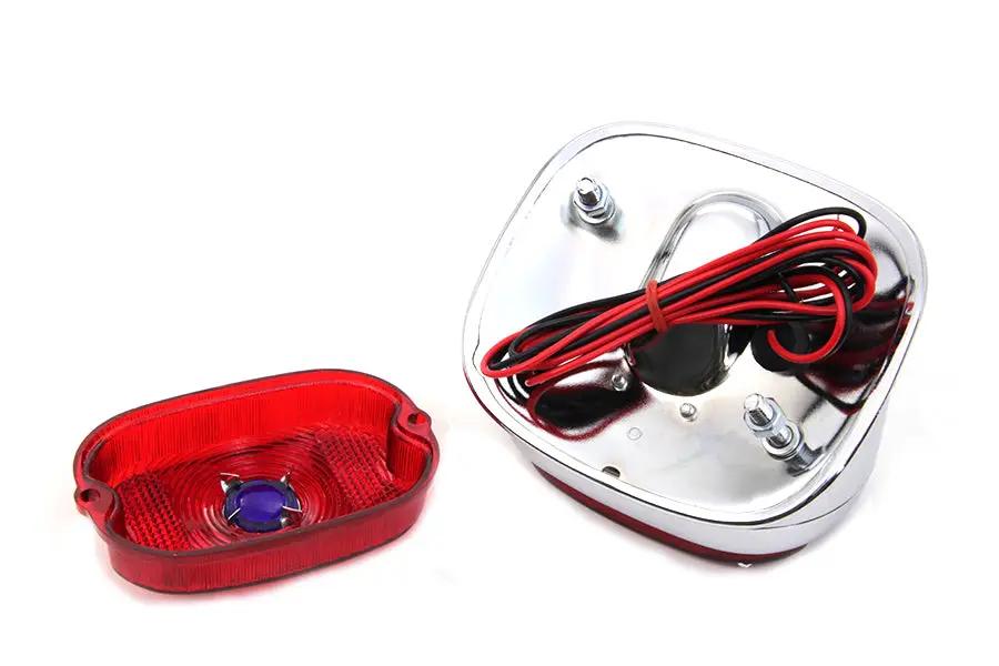 V-Twin Chrome Oval Tail Lamp Assembly for Harley Davidson FL (1955-1964) by V-Twin