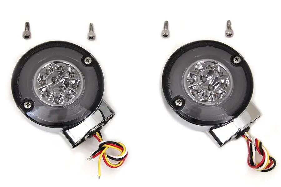Wyatt Gatling Chrome LED Turn Signal Combo Assembly Set for Harley Davidson FLT 1989-1998 by Wyatt Gatling