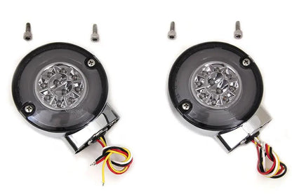 Wyatt Gatling Chrome LED Turn Signal Combo Assembly Set for Harley Davidson FLT 1989-1998 by Wyatt Gatling