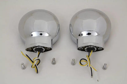 Wyatt Gatling Chrome LED Turn Signal Set Front for Harley Davidson FL (1996-2005) by Wyatt Gatling