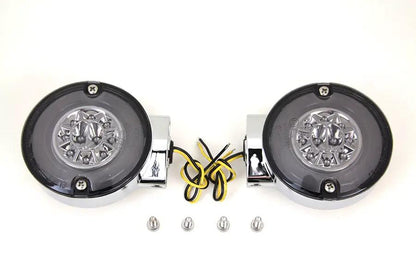 Wyatt Gatling Chrome LED Turn Signal Set Rear for Harley Davidson FL (1996-2005) by Wyatt Gatling