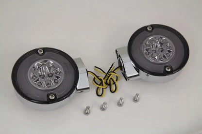 Wyatt Gatling Chrome LED Turn Signal Set Rear for Harley Davidson FL (1996-2005) by Wyatt Gatling