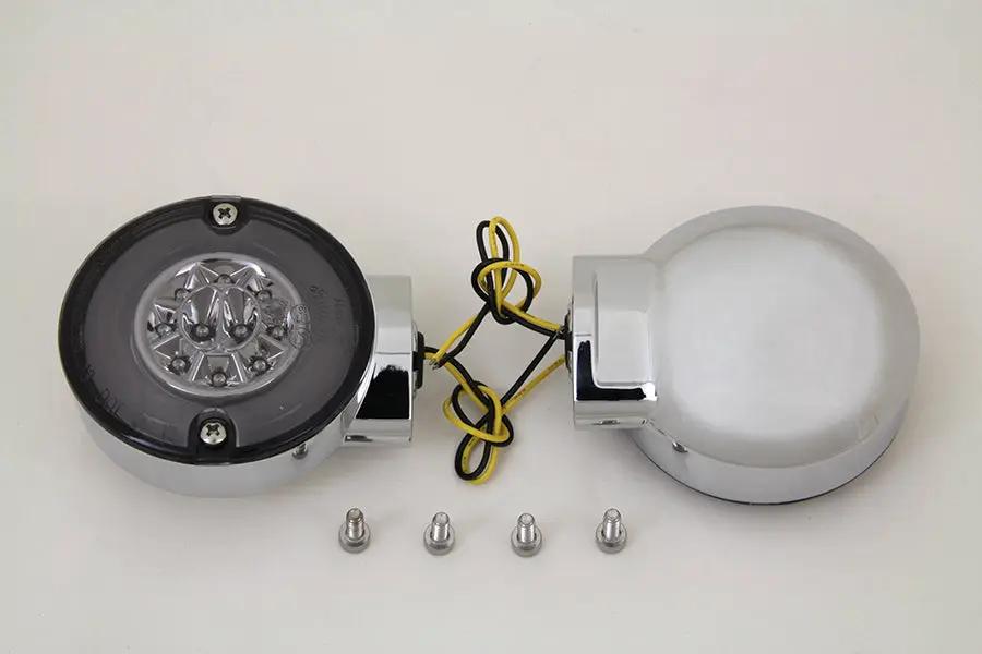 Wyatt Gatling Chrome LED Turn Signal Set Rear for Harley Davidson FL (1996-2005) by Wyatt Gatling