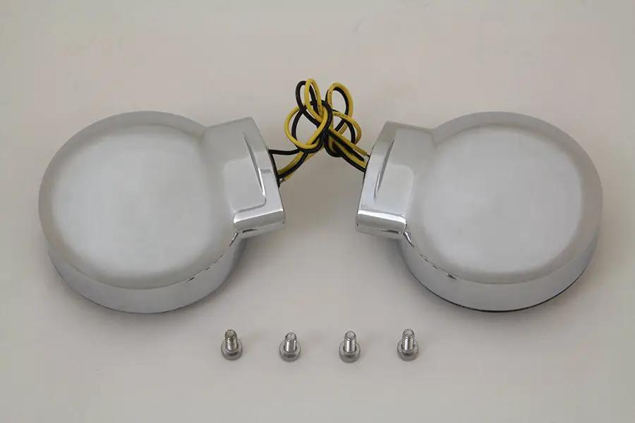 Wyatt Gatling Chrome LED Turn Signal Set Rear for Harley Davidson FL (1996-2005) by Wyatt Gatling