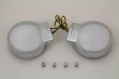 Wyatt Gatling Chrome LED Turn Signal Set Rear for Harley Davidson FL (1996-2005) by Wyatt Gatling