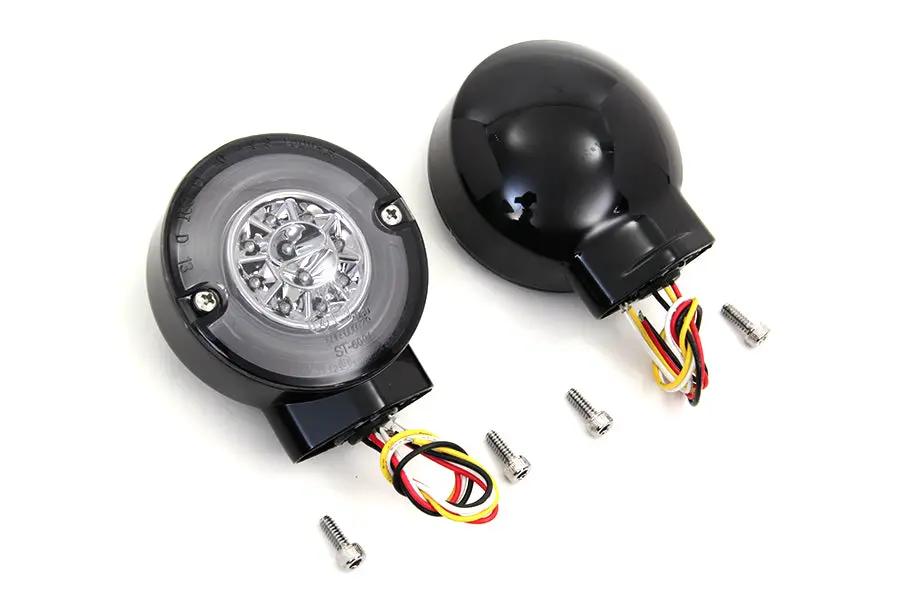 Wyatt Gatling Black LED Turn Signal Combo Assembly Set for Harley Davidson FLT (1986-1995) by Wyatt Gatling