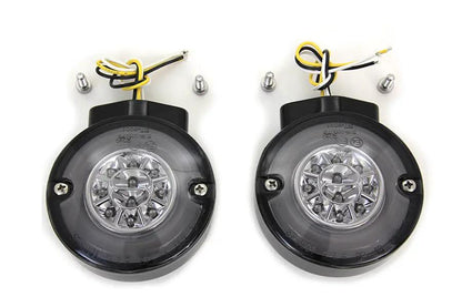 Wyatt Gatling LED Turn Signal Set Front Black for Harley Davidson FL (1996-2005) by Wyatt Gatling