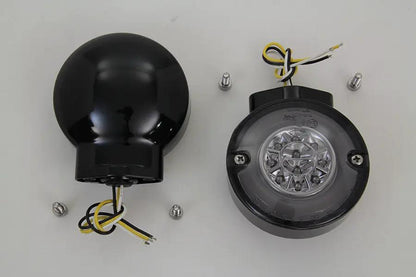Wyatt Gatling LED Turn Signal Set Front Black for Harley Davidson FL (1996-2005) by Wyatt Gatling