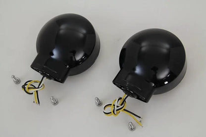 Wyatt Gatling LED Turn Signal Set Front Black for Harley Davidson FL (1996-2005) by Wyatt Gatling