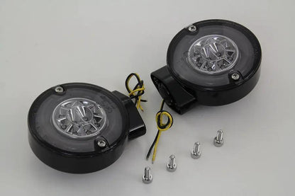 Wyatt Gatling Black LED Rear Turn Signal Set for Harley Davidson FL (1996-2005) - Part #12-6030SRGBQE by Wyatt Gatling