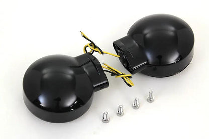 Wyatt Gatling Black LED Rear Turn Signal Set for Harley Davidson FL (1996-2005) - Part #12-6030SRGBQE by Wyatt Gatling