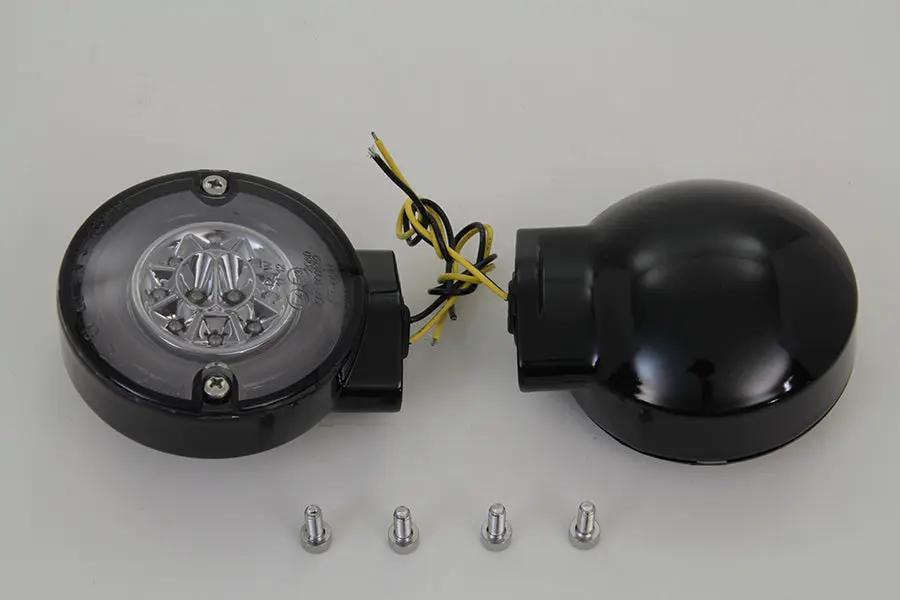 Wyatt Gatling Black LED Rear Turn Signal Set for Harley Davidson FL (1996-2005) - Part #12-6030SRGBQE by Wyatt Gatling