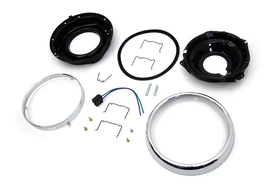 Wyatt Gatling 76210S 7 Inch Headlamp Housing Assembly for Harley Davidson FLH (1960-1969) by Wyatt Gatling