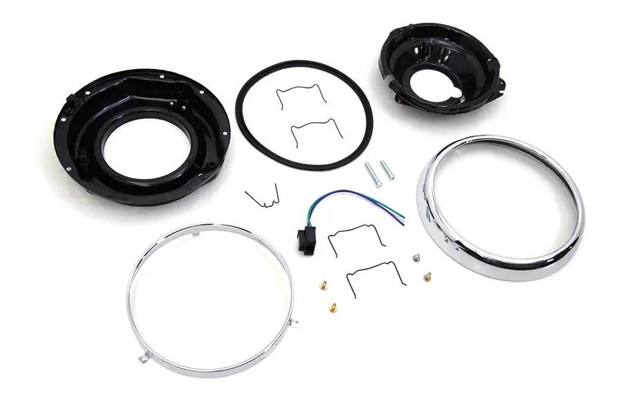Wyatt Gatling 76210S 7 Inch Headlamp Housing Assembly for Harley Davidson FLH (1960-1969) by Wyatt Gatling