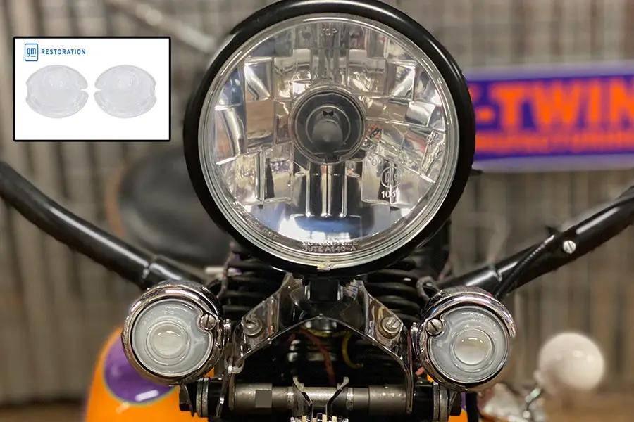 Wyatt Gatling White Replica Guide Bullet Marker Lamp Set for Harley Davidson FL (1948-1957) by Wyatt Gatling