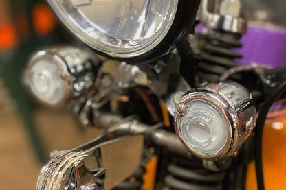 Wyatt Gatling White Replica Guide Bullet Marker Lamp Set for Harley Davidson FL (1948-1957) by Wyatt Gatling