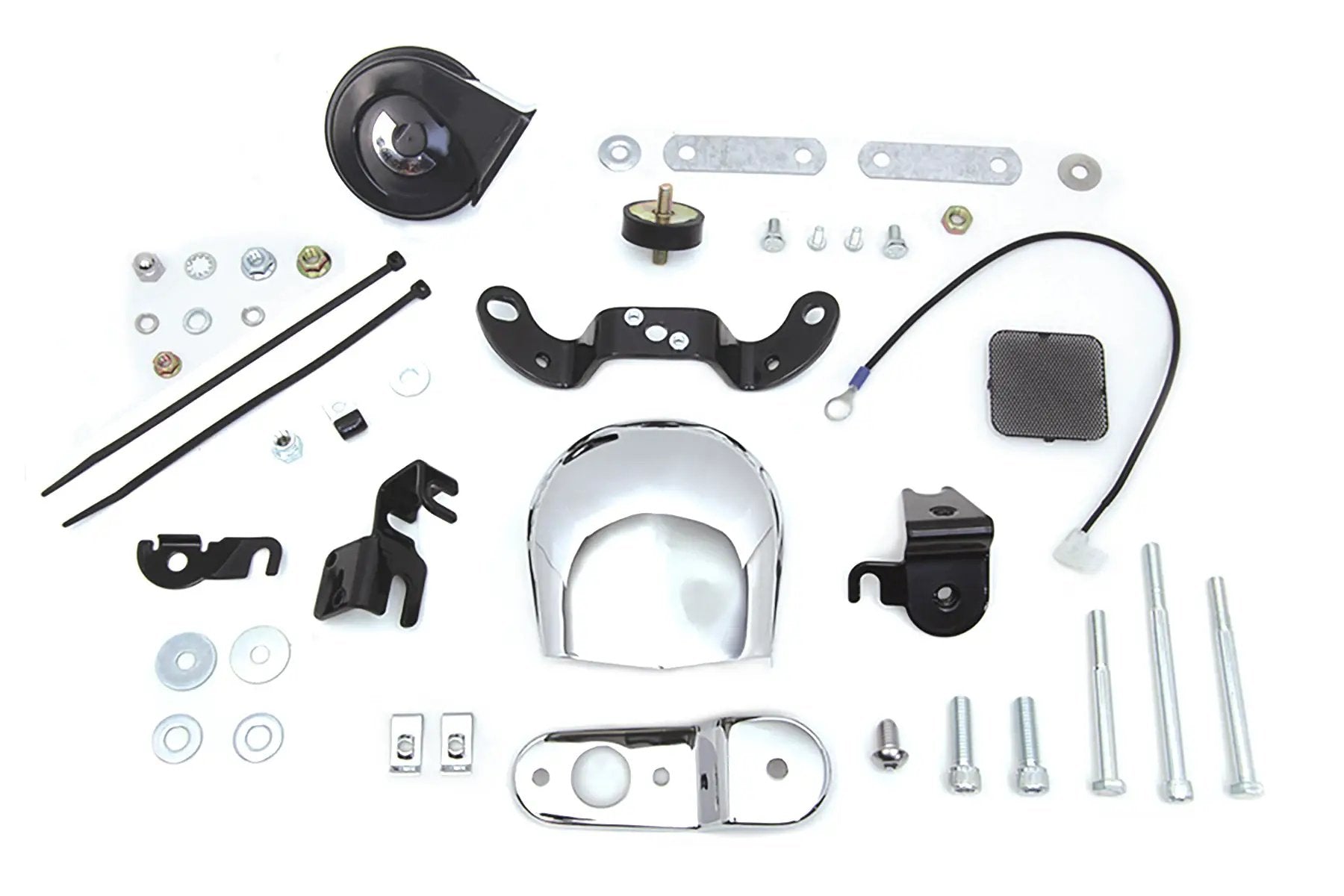 Wyatt Gatling Softail and XL Chrome Horn Kit - Part 77827 for Harley Davidson XL Models (1993-2002) by Wyatt Gatling