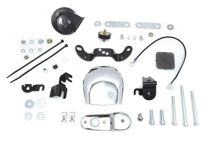 Wyatt Gatling Softail and XL Chrome Horn Kit - Part 77827 for Harley Davidson XL Models (1993-2002) by Wyatt Gatling