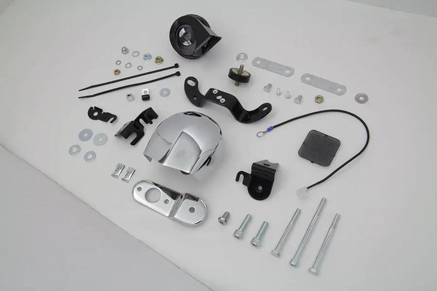 Wyatt Gatling Softail and XL Chrome Horn Kit - Part 77827 for Harley Davidson XL Models (1993-2002) by Wyatt Gatling