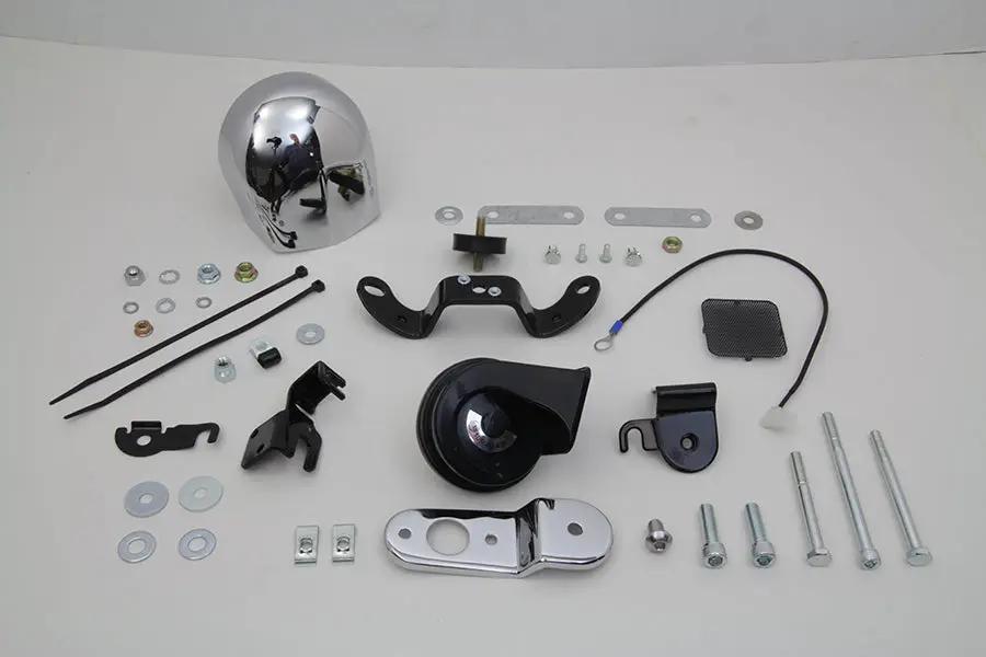 Wyatt Gatling Softail and XL Chrome Horn Kit - Part 77827 for Harley Davidson XL Models (1993-2002) by Wyatt Gatling