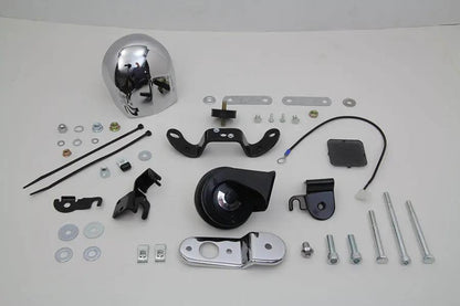 Wyatt Gatling Softail and XL Chrome Horn Kit - Part 77827 for Harley Davidson XL Models (1993-2002) by Wyatt Gatling