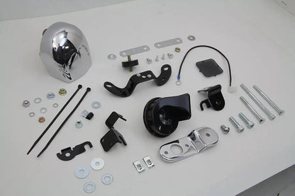 Wyatt Gatling Softail and XL Chrome Horn Kit - Part 77827 for Harley Davidson XL Models (1993-2002) by Wyatt Gatling