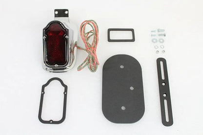 V-Twin Replica Chrome Tombstone Style Tail Lamp Assembly for Harley Davidson FL and EL Models by V-Twin