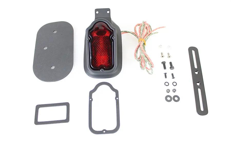 V-Twin Replica Black Tombstone Style Tail Lamp Assembly for Harley Davidson FL and EL Models by V-Twin