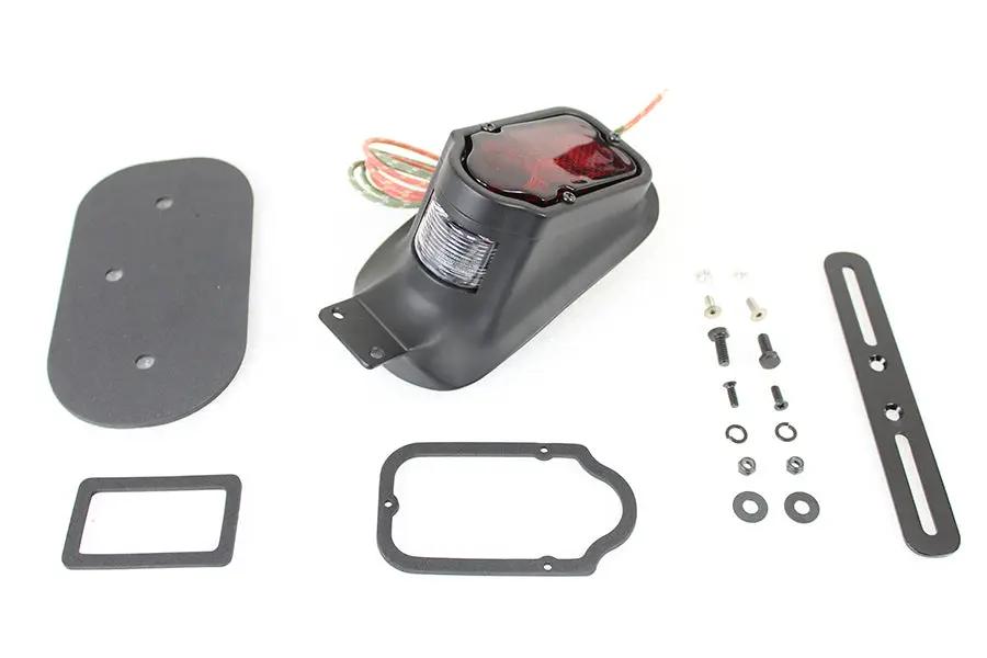 V-Twin Replica Black Tombstone Style Tail Lamp Assembly for Harley Davidson FL and EL Models by V-Twin