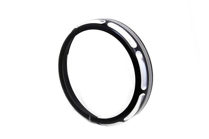 Wyatt Gatling 7 inch Black Anodize Burst Headlamp Trim Ring for Harley Davidson FLT by Wyatt Gatling