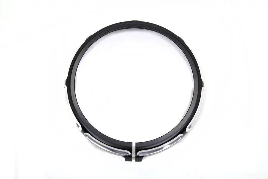 Wyatt Gatling 7 inch Black Anodize Burst Headlamp Trim Ring for Harley Davidson FLT by Wyatt Gatling