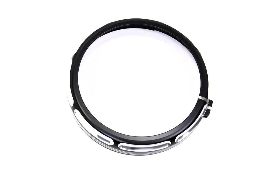 Wyatt Gatling 7 inch Black Anodize Burst Headlamp Trim Ring for Harley Davidson FLT by Wyatt Gatling