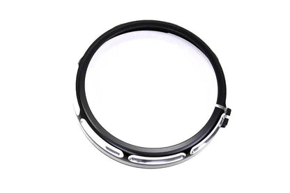 Wyatt Gatling 7 inch Black Anodize Burst Headlamp Trim Ring for Harley Davidson FLT by Wyatt Gatling