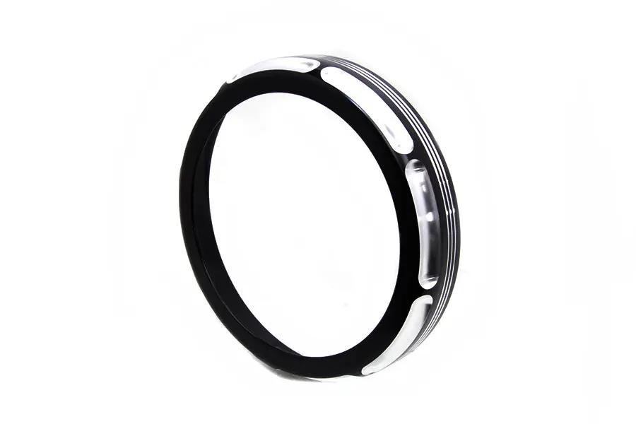 Wyatt Gatling 7 Inch Black Anodize Burst Headlamp Trim Ring for Harley Davidson FLHT by Wyatt Gatling