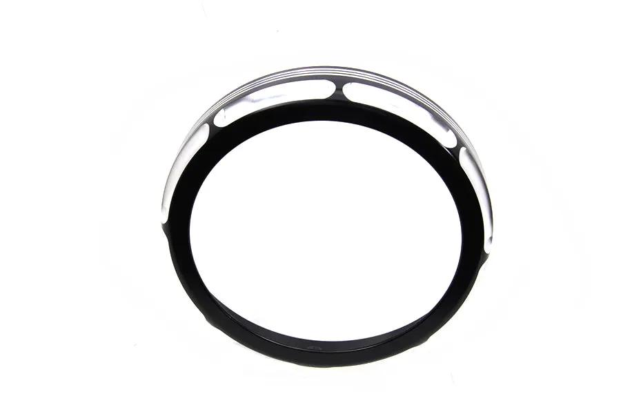 Wyatt Gatling 7 Inch Black Anodize Burst Headlamp Trim Ring for Harley Davidson FLHT by Wyatt Gatling