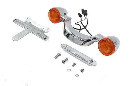 Wyatt Gatling Chrome Bullet Rear Turn Signal Bar and License Plate for Harley Davidson FLHR (1999-2008) by Wyatt Gatling