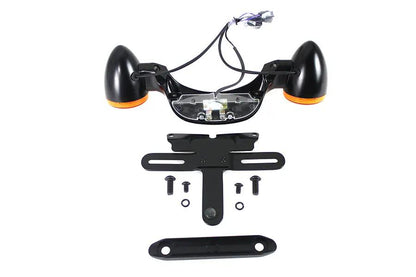 Wyatt Gatling Black Bullet Rear Turn Signal Bar and License Plate Cover for Harley Davidson FLHR by Wyatt Gatling