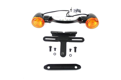 Wyatt Gatling Black Bullet Rear Turn Signal Bar and License Plate Cover for Harley Davidson FLHR by Wyatt Gatling