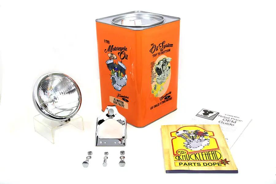 V-Twin Spring Fork Headlamp Assembly Chrome for Harley Davidson W 1936-1945 by V-Twin