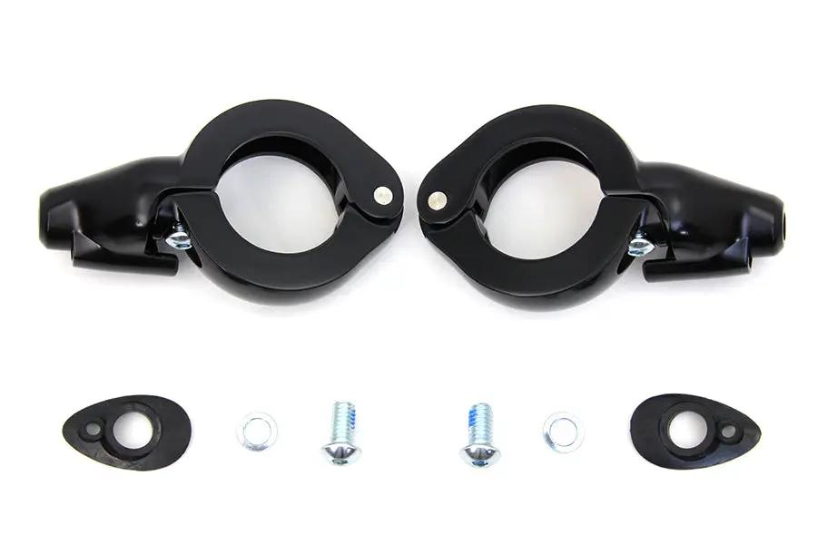 Wyatt Gatling Black Turn Signal Relocation Kit for 41mm Forks - Part #7854 by Wyatt Gatling