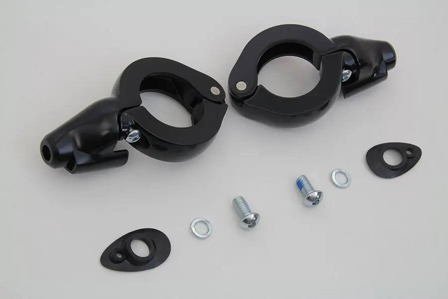 Wyatt Gatling Black Turn Signal Relocation Kit for 41mm Forks - Part #7854 by Wyatt Gatling