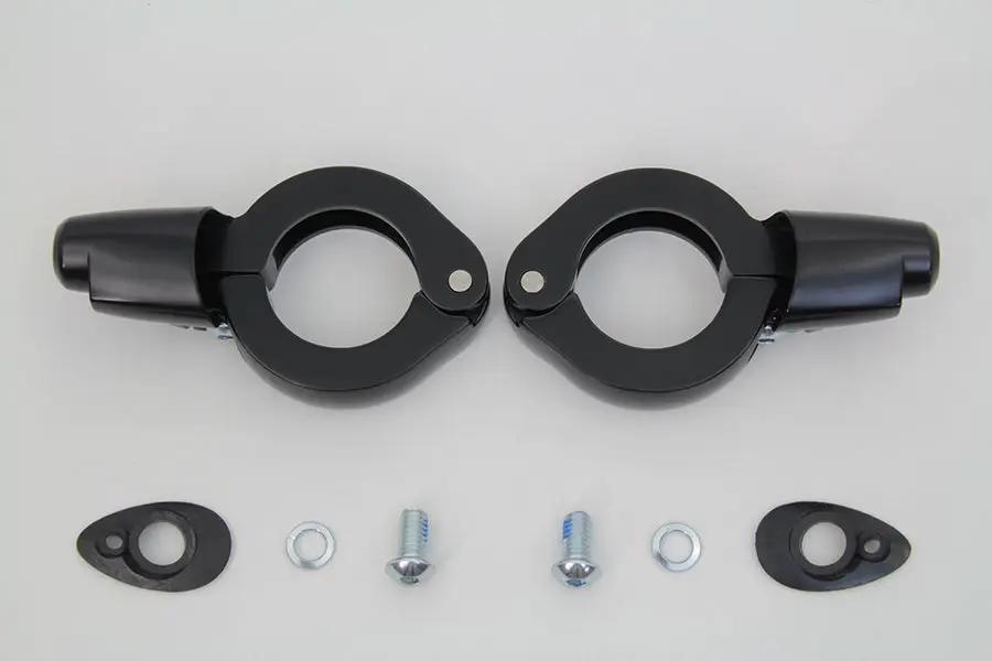 Wyatt Gatling Black Turn Signal Relocation Kit for 41mm Forks - Part #7854 by Wyatt Gatling