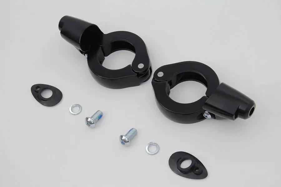 Wyatt Gatling Black Turn Signal Relocation Kit for 41mm Forks - Part #7854 by Wyatt Gatling