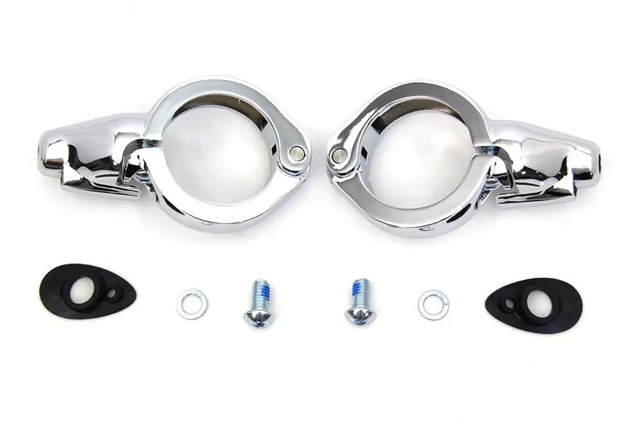 Wyatt Gatling Chrome Turn Signal Relocation Kit for 49mm Forks, Part #77855C by Wyatt Gatling