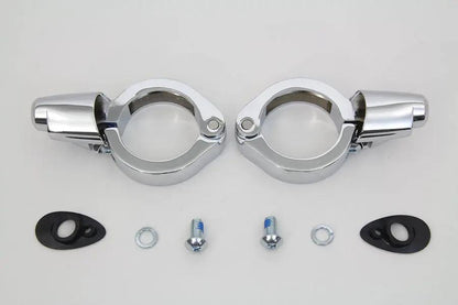 Wyatt Gatling Chrome Turn Signal Relocation Kit for 49mm Forks, Part #77855C by Wyatt Gatling