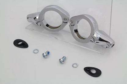 Wyatt Gatling Chrome Turn Signal Relocation Kit for 49mm Forks, Part #77855C by Wyatt Gatling
