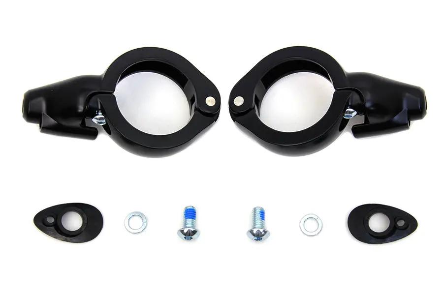 Wyatt Gatling Black Turn Signal Relocation Kit for 49mm Forks – Part #77855 by Wyatt Gatling